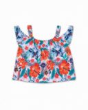 T-shirt de malha estampada para menina Hello Playa