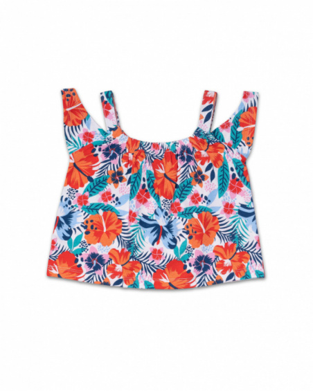 T-shirt de malha estampada para menina Hello Playa