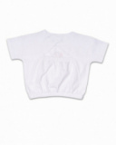 T-shirt branca de malha com lantejoulas para menina Hello Playa