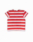 T-shirt malha branca vermelha para menina Hello Playa