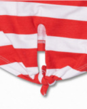 T-shirt malha branca vermelha para menina Hello Playa