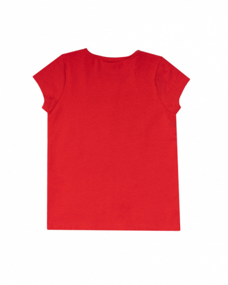 T-shirt malha vermelha para menina Hello Playa