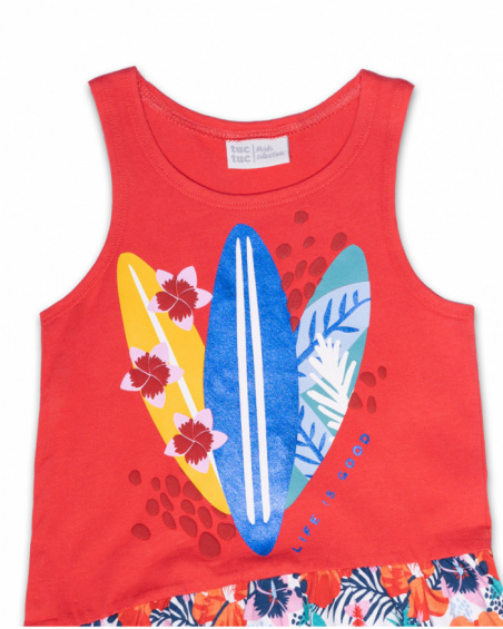 Vestido de tricô estampado para menina Hello Playa