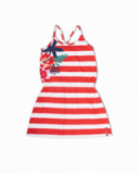 Vestido malha às riscas para menina Hello Playa