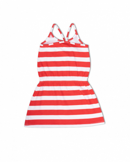 Vestido malha às riscas para menina Hello Playa