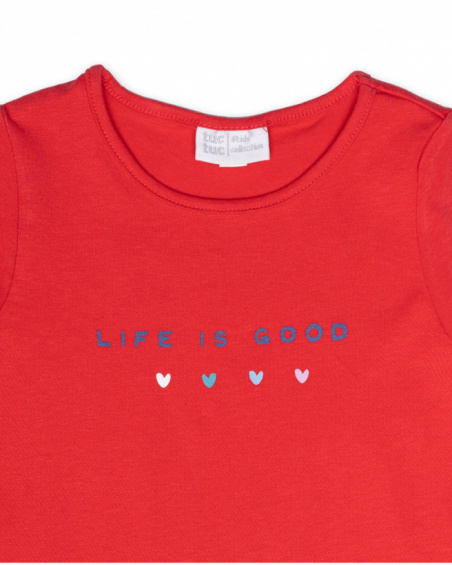 Vestido de malha vermelho para menina Hello Playa