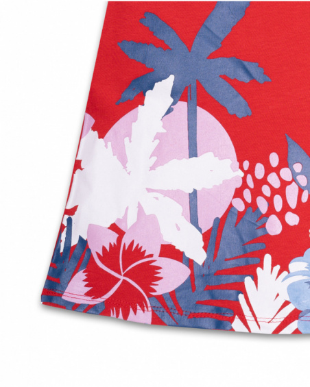 Vestido de malha vermelho para menina Hello Playa