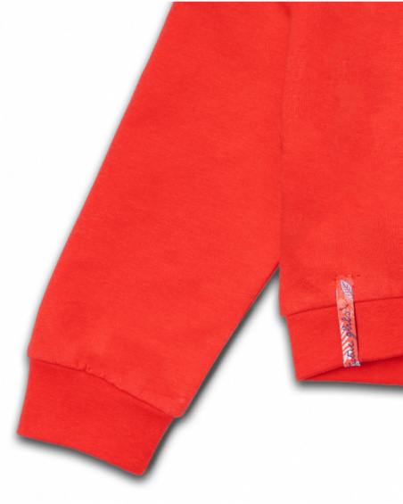 Moletom de pelúcia vermelho para menina Hello Playa