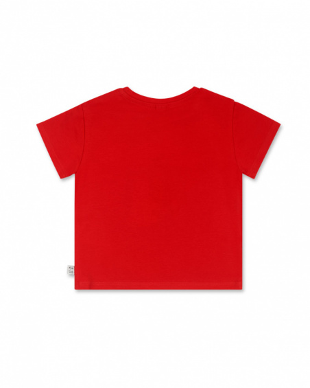 T-shirt de corações de malha vermelha para menina Basics Baby