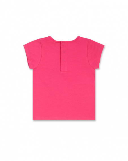T-shirt em malha fúcsia para menina Basics Baby