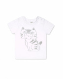 T-shirt de malha branca para menino Basics Baby
