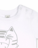 T-shirt de malha branca para menino Basics Baby
