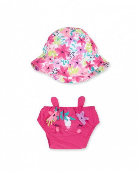Conjunto de banho fúcsia para menina Hora de plantar