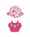 Conjunto de banho fúcsia para menina Hora de plantar