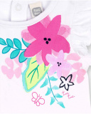 Vestido malha branco para menina Hora de plantar