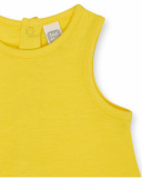 Vestido de tricô amarelo para menina domingo