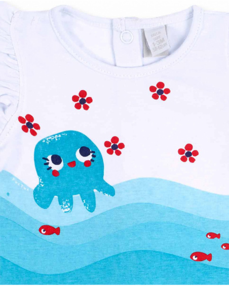 Jogo de banho branco para menina Blub