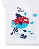 Conjunto tricô branco azul para menino Blub