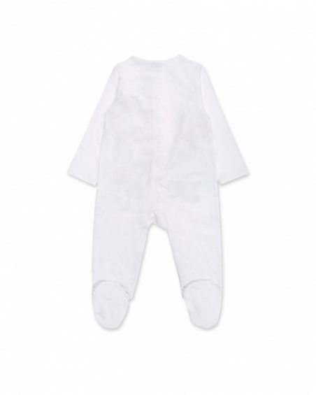Macacão de malha branco para menina Blub Macacão de malha branco para menina Blub