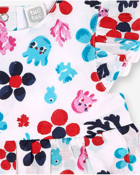 Vestido de popeline branco para menina Blub