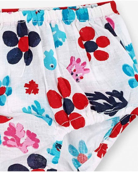 Vestido de popeline branco para menina Blub