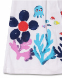 Vestido branco de malha para menina Blub