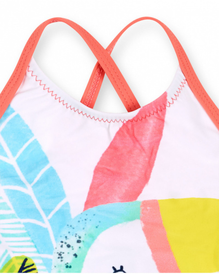 Fato de banho com estampado branco para menina Treasure Island