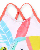 Fato de banho com estampado branco para menina Treasure Island