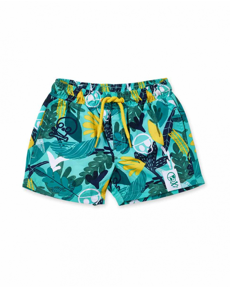 Short de natação menino estampado Treasure Island