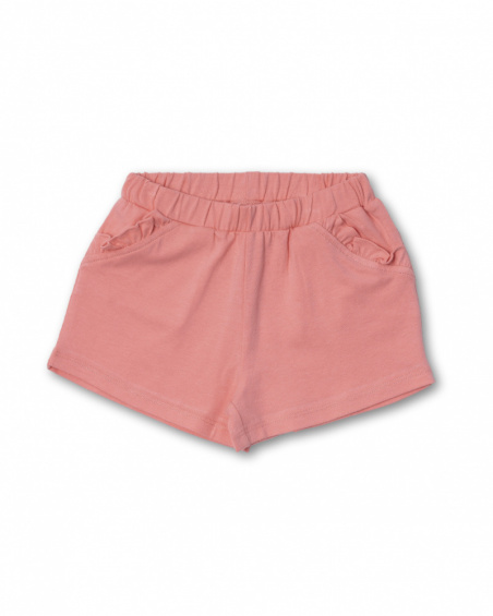 Calções de malha cor-de-rosa de menina Treasure Island