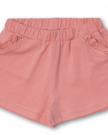 Calções de malha cor-de-rosa de menina Treasure Island