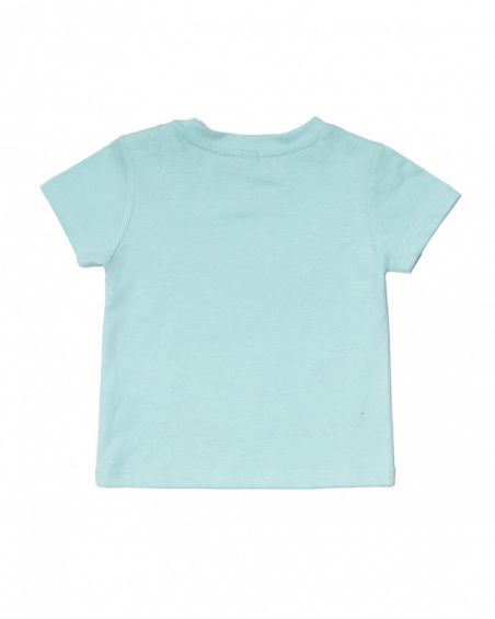 T-shirt azul de menino de malha Treasure Island