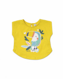 T-shirt em malha amarela para menina Treasure Island
