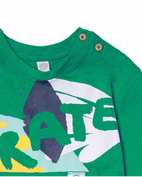 T-shirt de malha verde para menino Treasure Island