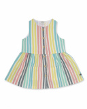 Vestido de popeline multicolorido para menina Treasure Island