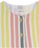 Vestido de popeline multicolorido para menina Treasure Island