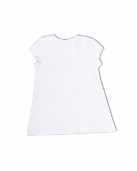 Vestido branco de malha estampado para menina Treasure Island