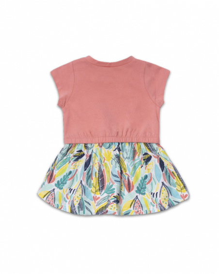 Vestido de malha estampado rosa para menina Treasure Island