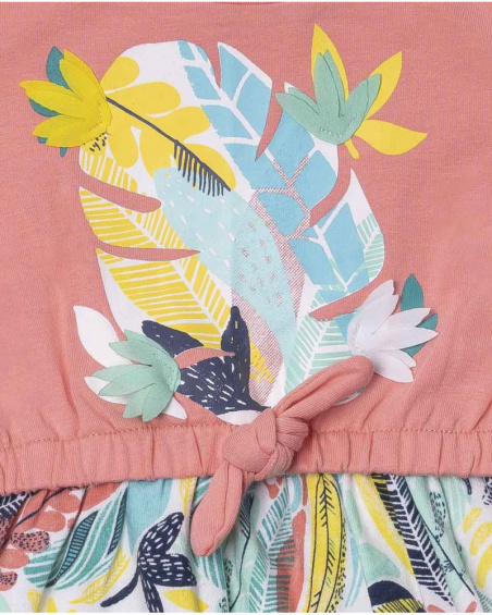 Vestido de malha estampado rosa para menina Treasure Island