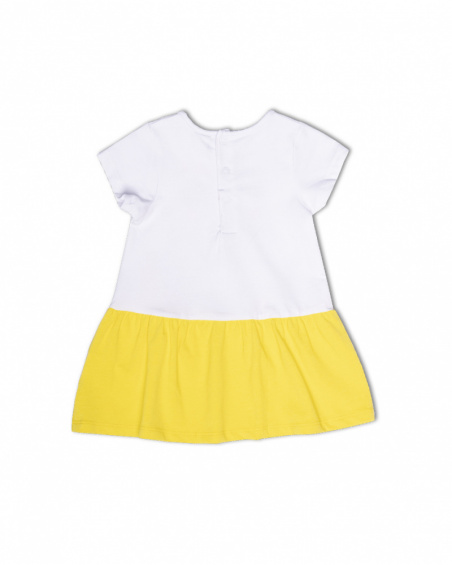 Vestido de malha branco amarelo para menina Treasure Island