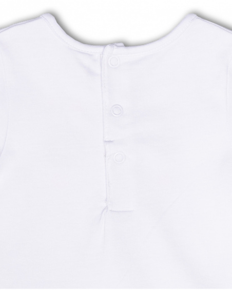 Vestido de malha branco amarelo para menina Treasure Island