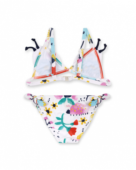 Biquíni estampado branco menina Tiny Critters