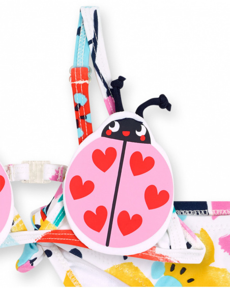 Biquíni estampado branco menina Tiny Critters