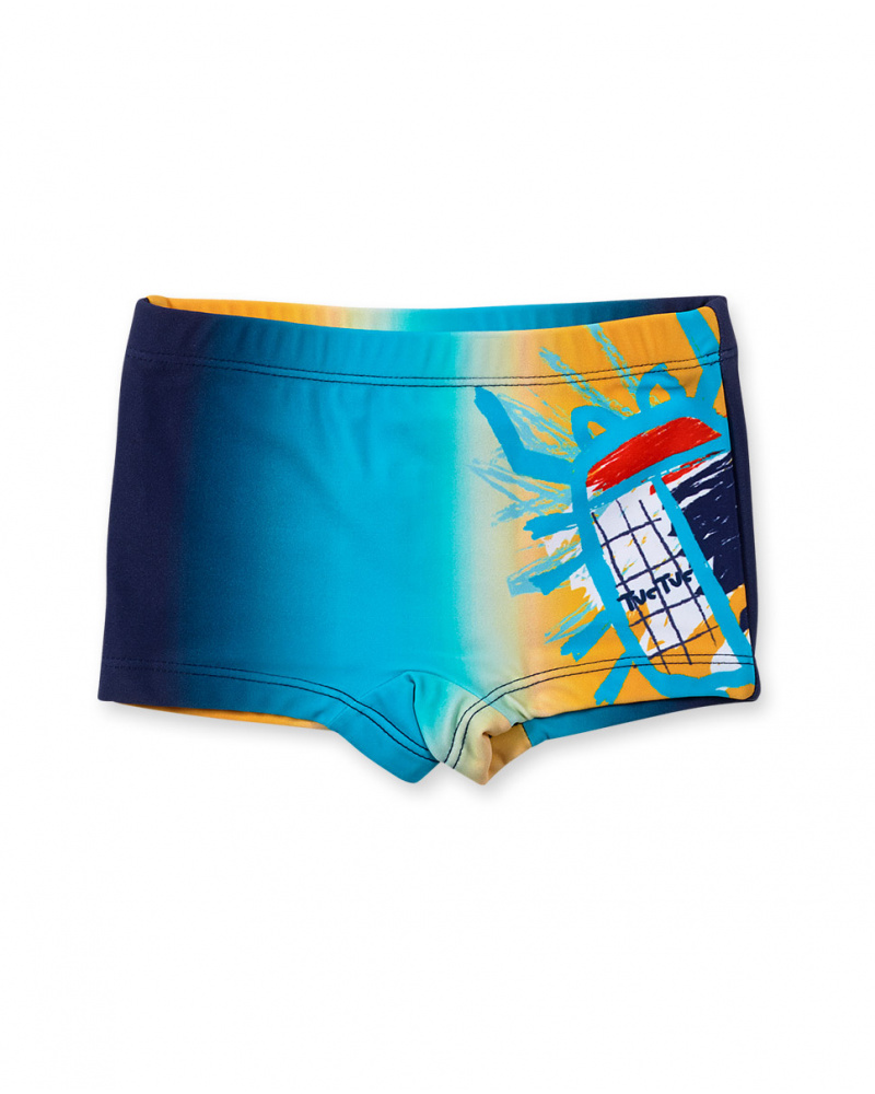 Cueca boxer azul e amarela para menino Tiny Critters