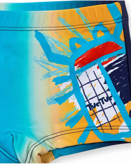 Cueca boxer azul e amarela para menino Tiny Critters