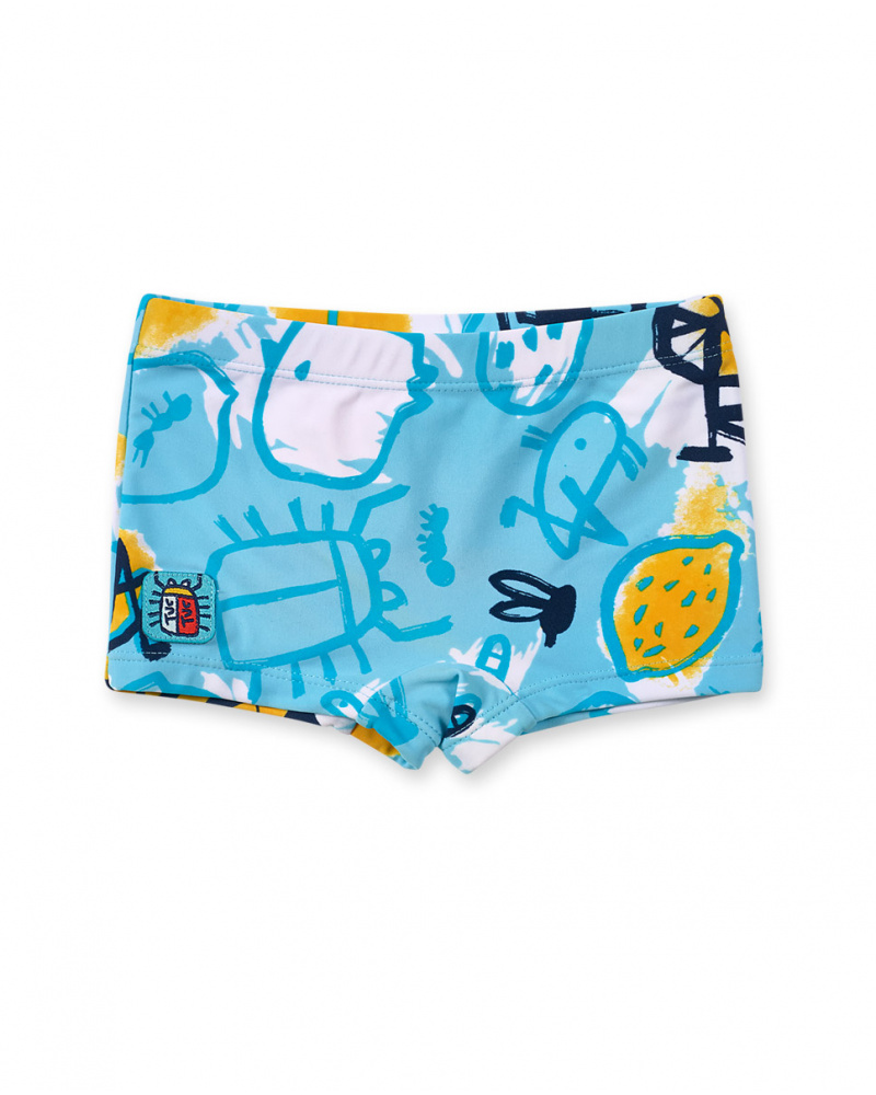 Cueca samba-canção infantil azul Tiny Critters