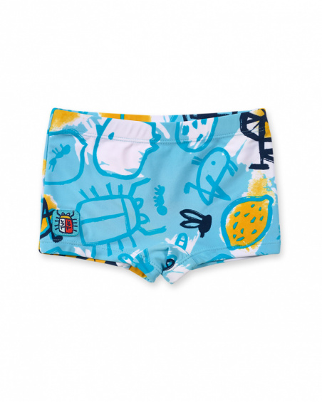 Cueca samba-canção infantil azul Tiny Critters