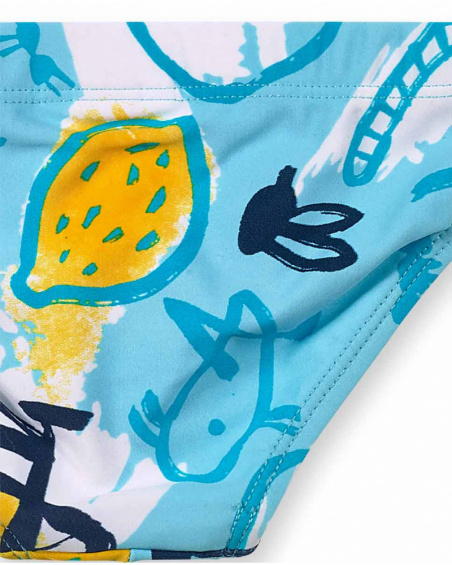 Fato de banho azul para menino Tiny Critters