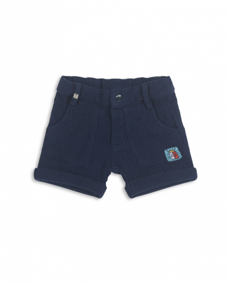 Bermudas de popeline azul para menino Tiny Critters