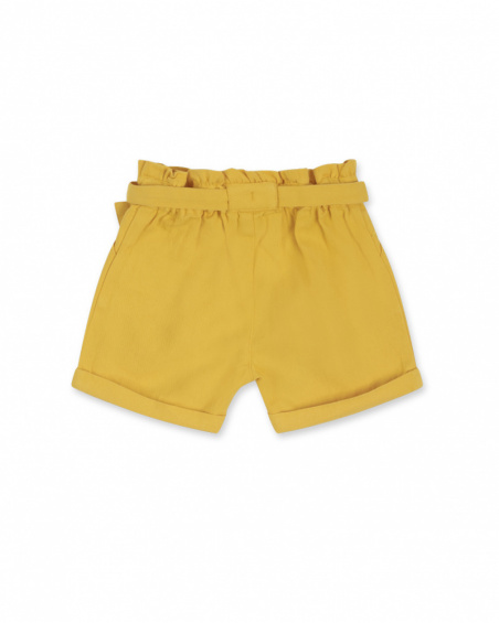 Shorts de sarja amarelos para meninas Tiny Critters
